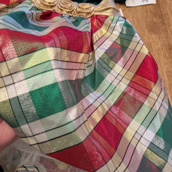 NWT! Iris & Ivy Plaid Stretch Velvet & Taffeta Party Dress - Picture 14 of 14